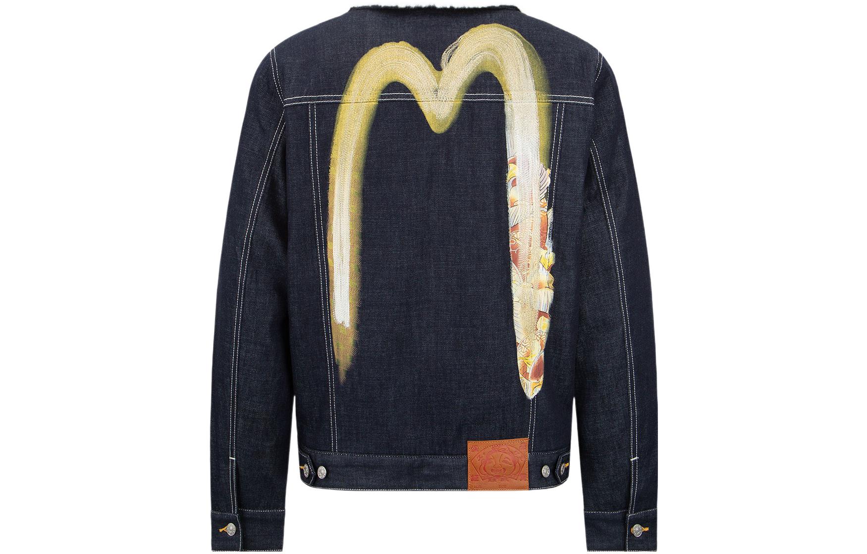 EVISU FW22  Blue Denim Jacket with Shearling Lining and Big M Stitch. 2EAHTM2DJ706RXCT 圖 3
