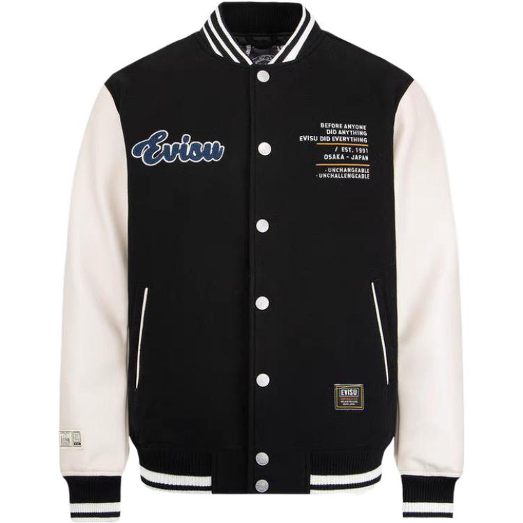 EVISU FW22  Buddha Embroidery Baseball Jacket with Striped Trim. 2EAHTM2JK740RXWQ 圖 4
