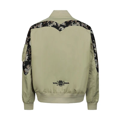 EVISU FW22 Letter Print Pilot Jacket Beige 2ESHTM3JK105RXNY