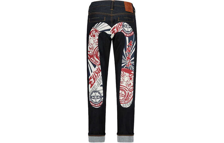 EVISU FW22  M-Logo Printed Blue Denim Jeans Moto Style 2EAADM2JE90317CTINDW 圖 3