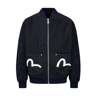 EVISU FW22 Solid Color Zip-Up Denim Jacket - Blue 2EAHTM2DJ724LFCQ