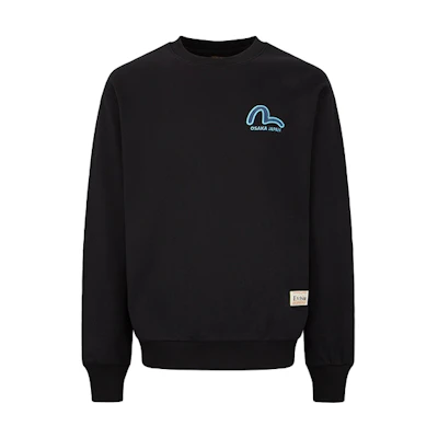 EVISU FW22 Sweater with Logo Denim Patchwork Design. 2EAHTM2SW320RXCT