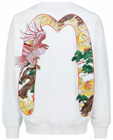 Order EVISU FW22 White Crewneck Long Sleeve Sweatshirt with Eagle Graphic. 2ESHTM3SW502LFCT