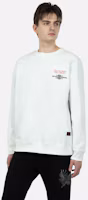 Shop EVISU FW22 White Crewneck Long Sleeve Sweatshirt with Eagle Graphic. 2ESHTM3SW502LFCT