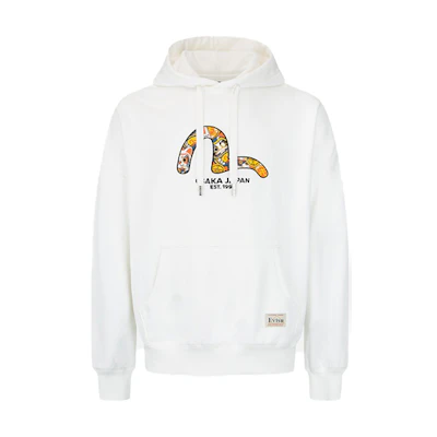 EVISU FW22 Zip Hoodie with Daruma & Lucky Cat Print. 2EAHTM2SW332LFCT