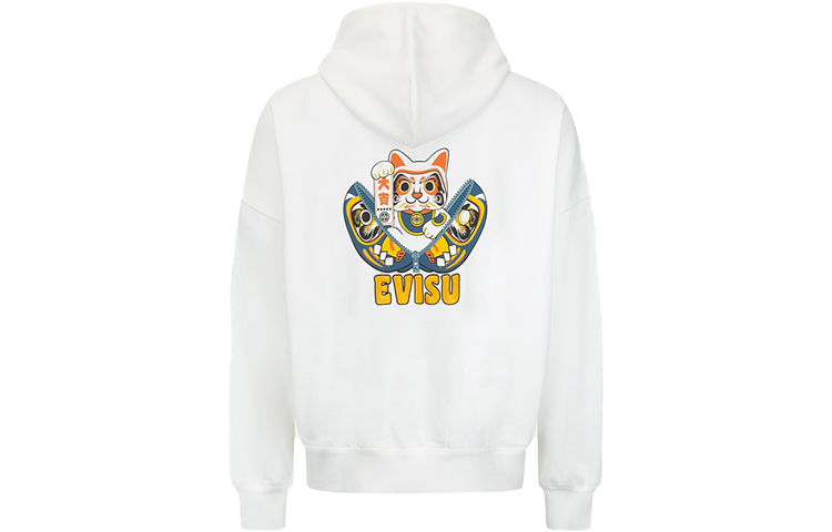 Lookbook 에비수 FW22 다루마 & 행운의 고양이 프린트 집업 후디. 2EAHTM2SW332LFCT