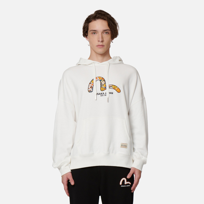 Shop 에비수 FW22 다루마 & 행운의 고양이 프린트 집업 후디. 2EAHTM2SW332LFCT