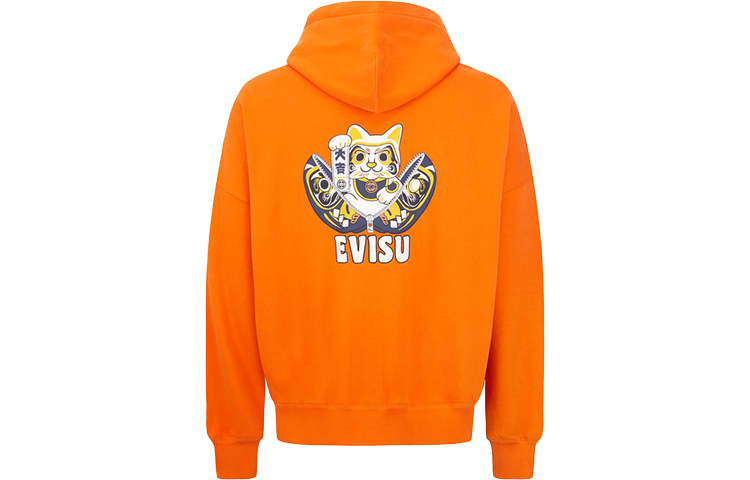 Sizing 에비수 FW22 다루마 & 행운의 고양이 프린트 집업 후디. 2EAHTM2SW332LFCT