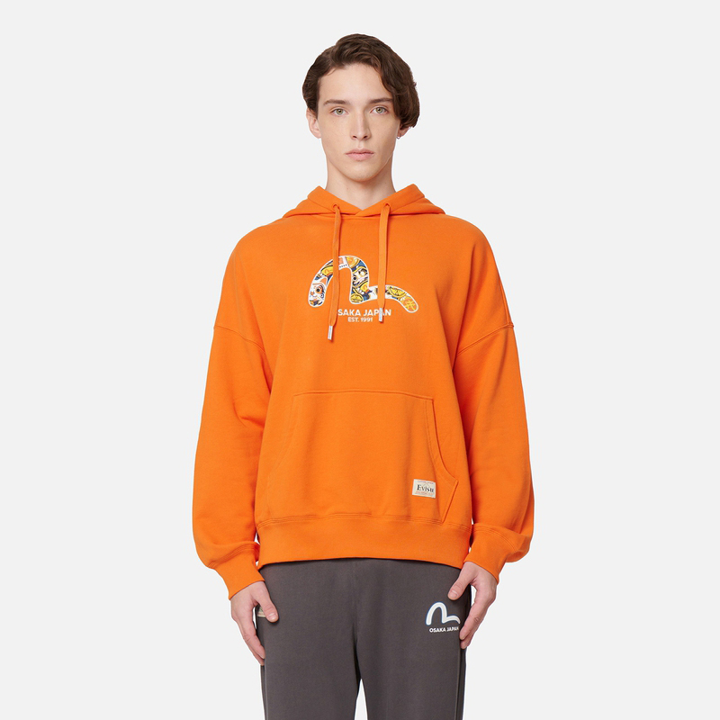 Cheap 에비수 FW22 다루마 & 행운의 고양이 프린트 집업 후디. 2EAHTM2SW332LFCT