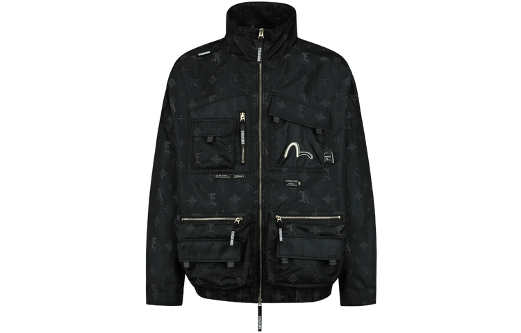 Order Chaqueta Bomber EVISU FW22 Jacquard con Logotipo Integrado Negra. 2ESGNM3JK751FFPN