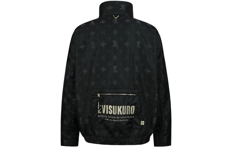Lookbook Chaqueta Bomber EVISU FW22 Jacquard con Logotipo Integrado Negra. 2ESGNM3JK751FFPN