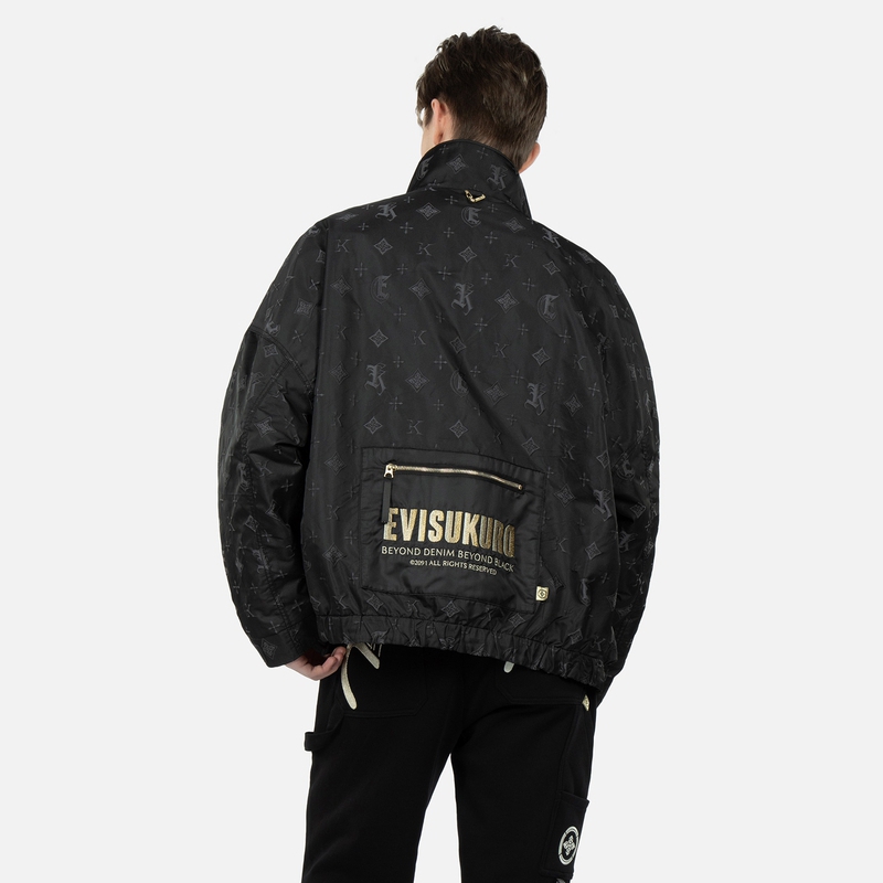 Purchase Chaqueta Bomber EVISU FW22 Jacquard con Logotipo Integrado Negra. 2ESGNM3JK751FFPN