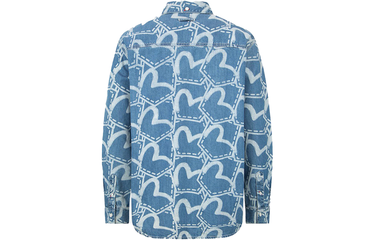 Lookbook EVISU FW22 全版口袋印花長袖牛仔襯衫 - 藍色 2EAHTM2SL177RXDN