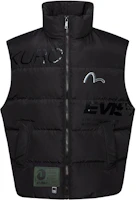 EVISU FW22 Black Logo Print High Neck Zip Vest for Men. 2EAGNM2NV779XXPL EVISU FW22 Black Logo Print High Neck Zip Vest for Men. 2EAGNM2NV779XXPL