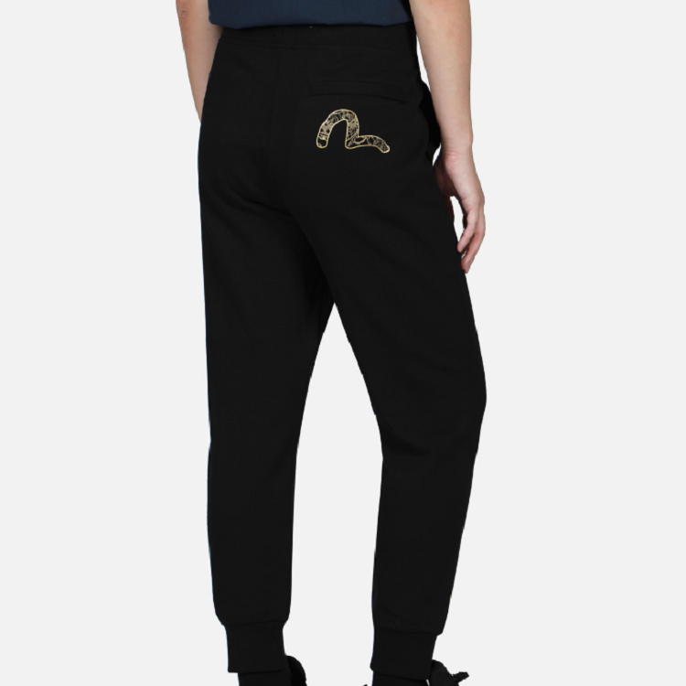 Purchase Pantalones Jogger Slim Fit EVISU FW22 para Hombre Negro con Estampado de Pinceladas. 2EAHTM2SP341XXCT