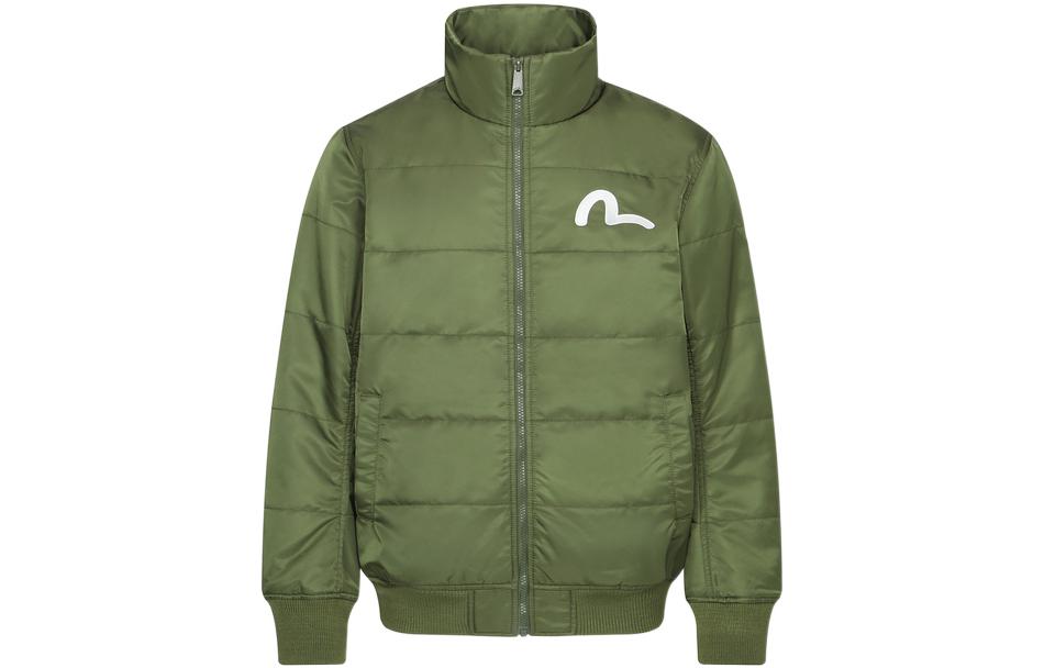 EVISU FW22 Buddha Embroidery Green Jacket Long Sleeve Zip-Up 2EAADM2JK705XXNQ