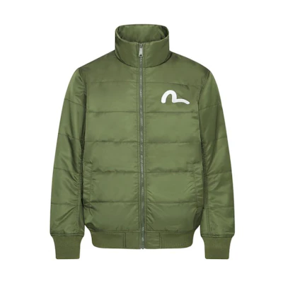 EVISU FW22 Buddha Embroidery Green Jacket Long Sleeve Zip-Up 2EAADM2JK705XXNQ