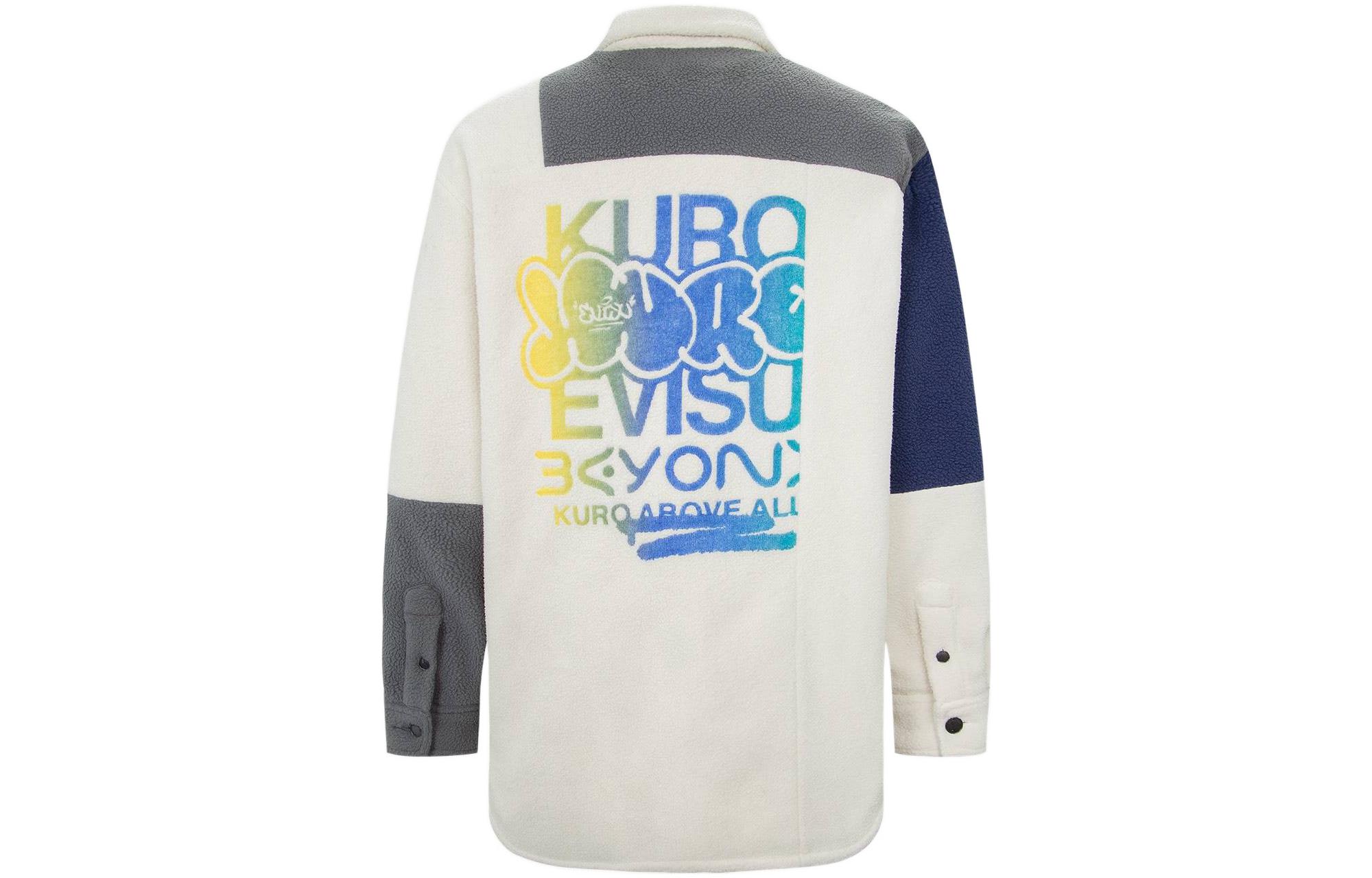 EVISU FW22 Color Block Fleece Long Sleeve Shirt Jacket for Men. 2EAGNM2SJ730XXSQ 圖 5