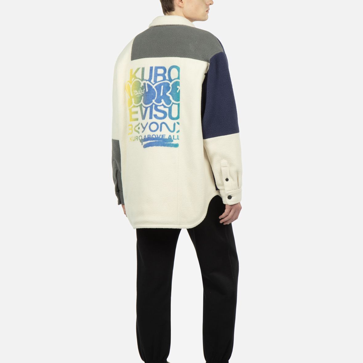 EVISU FW22 Color Block Fleece Long Sleeve Shirt Jacket for Men. 2EAGNM2SJ730XXSQ 圖 7