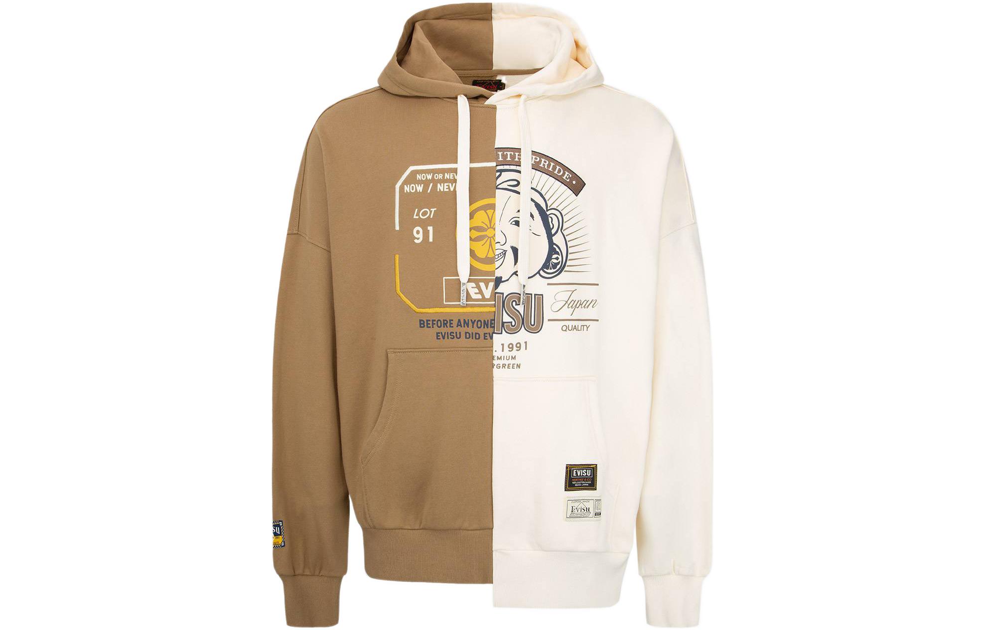 EVISU FW22 Colorblock Asymmetric Pullover Sweatshirt  Multicolor. 2EAHTM2SW336LFCT