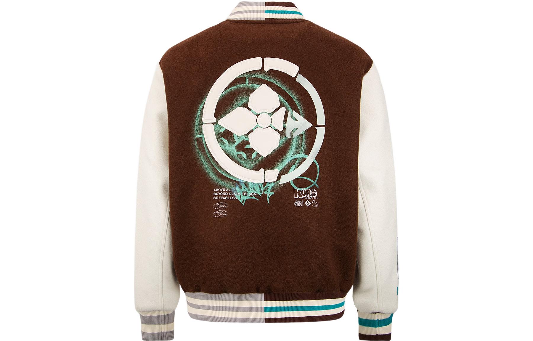 EVISU FW22 Colorblock Geometric Patchwork Brown  Baseball Jacket. 2EAGNM2JK717OSAQ 圖 3
