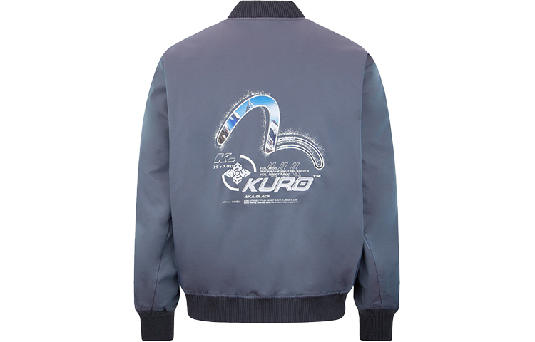 Lookbook 에비수 FW22 그라데이션 갈매기 프린트 봄버 재킷 블루 유광. 2EAGNM2JK731OSNQ