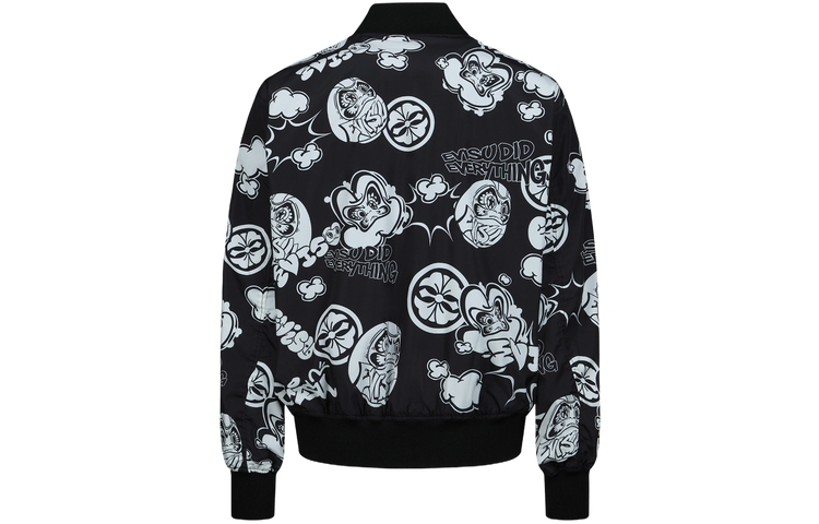 Lookbook EVISU FW22 Jaket Bomber Pria Hitam Motif Grafiti Seluruhnya. 2ESHTM3JK712RXPL