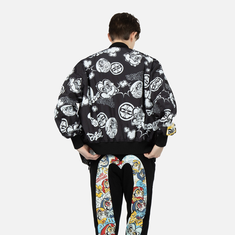 Purchase EVISU FW22 Jaket Bomber Pria Hitam Motif Grafiti Seluruhnya. 2ESHTM3JK712RXPL