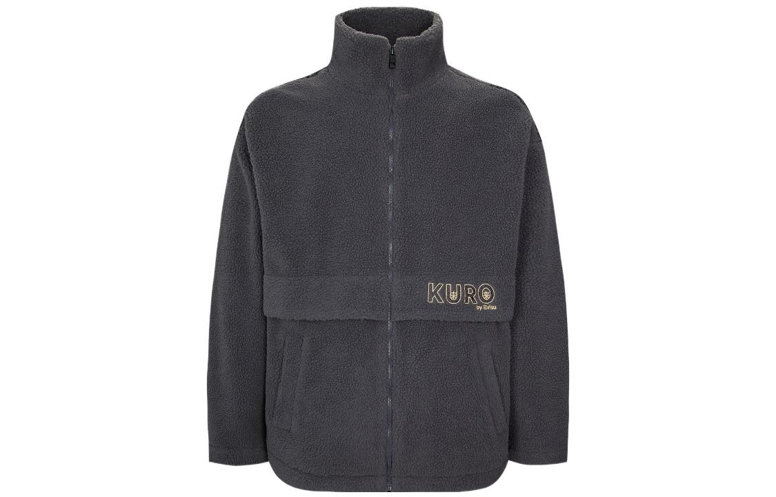 EVISU FW22 High Neck Embroidered Logo Jacket Grey 2EAGNM2SW440OSSH