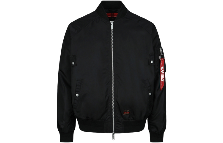 Order 에비수 FW22 자카드 레터 프린트 블랙 봄버 재킷 2ESHTM3JK104RXNY