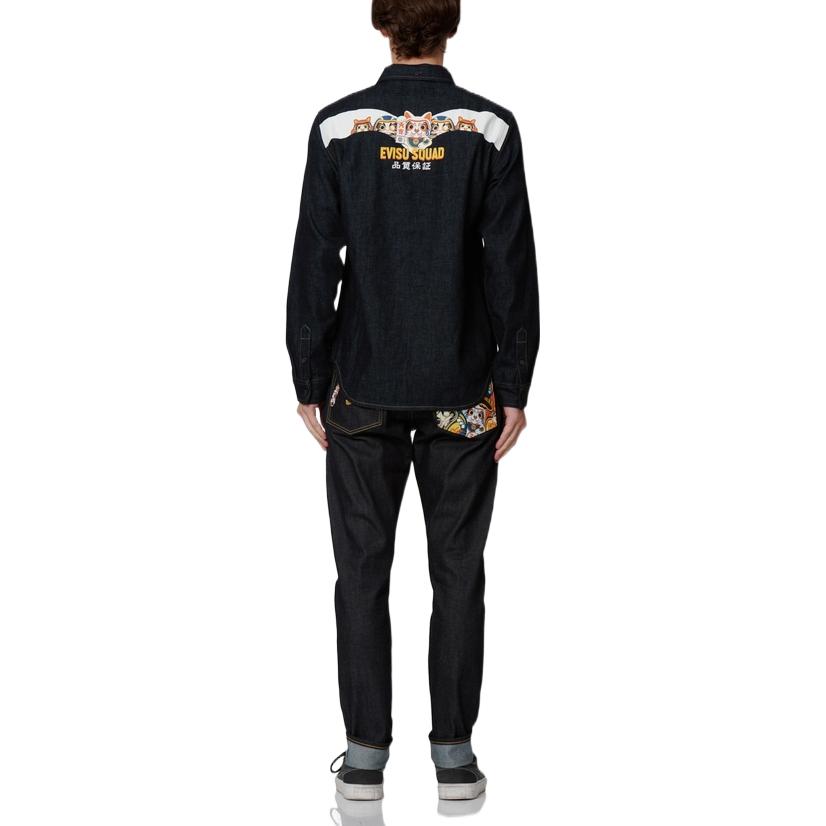 EVISU FW22 Letter Print Casual  Jeans Denim Blue. 2EAHTM2JE11817CT 圖 6