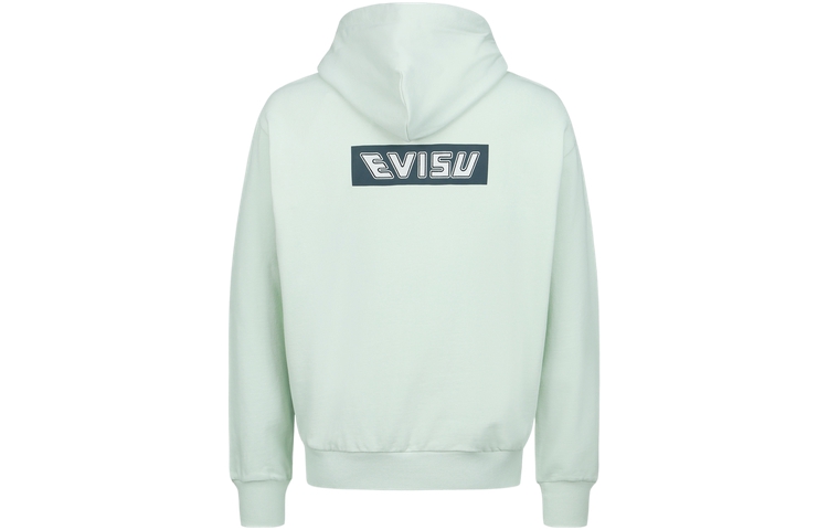 Lookbook EVISU 2022秋冬薄荷綠達摩印花拼接連帽衫 2ESHTM3SW310RXCT