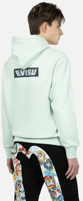 EVISU 2022秋冬薄荷綠達摩印花拼接連帽衫 2ESHTM3SW310RXCT Purchase EVISU 2022秋冬薄荷綠達摩印花拼接連帽衫 2ESHTM3SW310RXCT