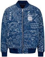 EVISU FW22 Monogram Pattern Jacquard Bomber Jacket Blue 2EAHTM2DJ735XXCQ EVISU FW22 Monogram Pattern Jacquard Bomber Jacket Blue 2EAHTM2DJ735XXCQ