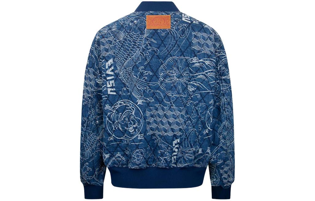 Lookbook 에비수 FW22 모노그램 패턴 자카드 블루 봄버 재킷 2EAHTM2DJ735XXCQ