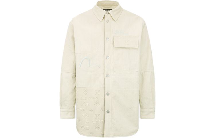 EVISU FW22 Multi-Element Embossed Long Sleeve Jacket Pink White Men. 2EAGNM2SJ799LFDQ