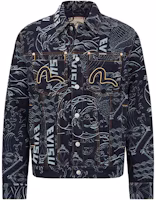 EVISU FW22 Printed Jacquard Long-Sleeve Denim Jacket Denim Blue 2EAHTM2DJ702XXCT EVISU FW22 Printed Jacquard Long-Sleeve Denim Jacket Denim Blue 2EAHTM2DJ702XXCT