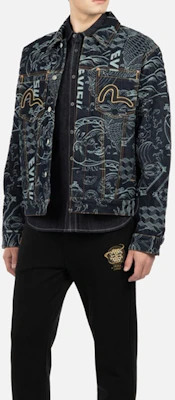 EVISU FW22 Printed Jacquard Long-Sleeve Denim Jacket Denim Blue 2EAHTM2DJ702XXCT Shop EVISU FW22 Printed Jacquard Long-Sleeve Denim Jacket Denim Blue 2EAHTM2DJ702XXCT