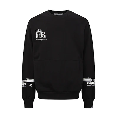 EVISU FW22 Slogan Print Oversized Black Long Sleeve Sweatshirt for Men 2EAGNM2SW414RXCT