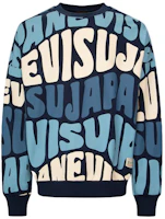 EVISU FW22 Wave Pattern Letter Print Pullover Sweatshirt - 2EAHTM2SW334LFCT EVISU FW22 Wave Pattern Letter Print Pullover Sweatshirt - 2EAHTM2SW334LFCT