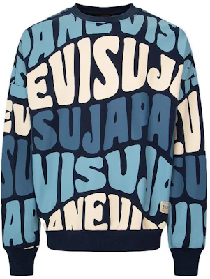 EVISU FW22 웨이브 패턴 레터 프린트 풀오버 스웨트셔츠 2EAHTM2SW334LFCT Buy EVISU FW22 웨이브 패턴 레터 프린트 풀오버 스웨트셔츠 2EAHTM2SW334LFCT