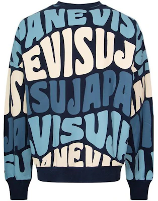 EVISU FW22 웨이브 패턴 레터 프린트 풀오버 스웨트셔츠 2EAHTM2SW334LFCT Lookbook EVISU FW22 웨이브 패턴 레터 프린트 풀오버 스웨트셔츠 2EAHTM2SW334LFCT