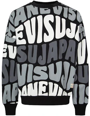 EVISU FW22 웨이브 패턴 레터 프린트 풀오버 스웨트셔츠 2EAHTM2SW334LFCT Shop EVISU FW22 웨이브 패턴 레터 프린트 풀오버 스웨트셔츠 2EAHTM2SW334LFCT