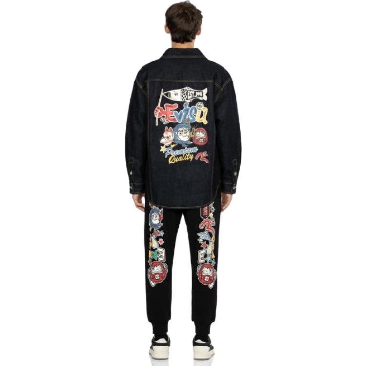 Details for EVISU FW23 黑色運動褲 節慶圖案 大M標誌印花. 2EAHTM3SP1086XXCT