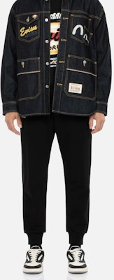 EVISU FW23 黑色運動褲 節慶圖案 大M標誌印花. 2EAHTM3SP1086XXCT Sizing EVISU FW23 黑色運動褲 節慶圖案 大M標誌印花. 2EAHTM3SP1086XXCT