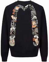 Order EVISU FW23 Black Kumadori Daruma M Logo Print Crewneck Sweatshirt. 2EAHTM3SW1080RXCT