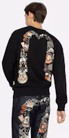 Purchase EVISU FW23 Black Kumadori Daruma M Logo Print Crewneck Sweatshirt. 2EAHTM3SW1080RXCT