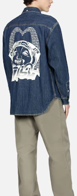 EVISU FW23 Blue Denim Jacket Casual Loose Fit Long Sleeve Shirt. 2EAHTM3SL1043RXDN Details for EVISU FW23 Blue Denim Jacket Casual Loose Fit Long Sleeve Shirt. 2EAHTM3SL1043RXDN