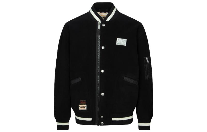 EVISU FW23  Oversized Fleece Jacket with Logo & Seagull Patch in Black 2EAHTM3JK8072LFSH 圖 2