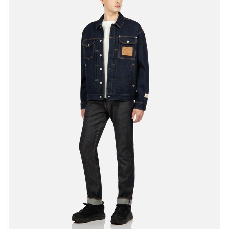 Sizing EVISU FW23 復古印花牛仔外套 - 牛仔藍 2EAADM2DJ799LFCT